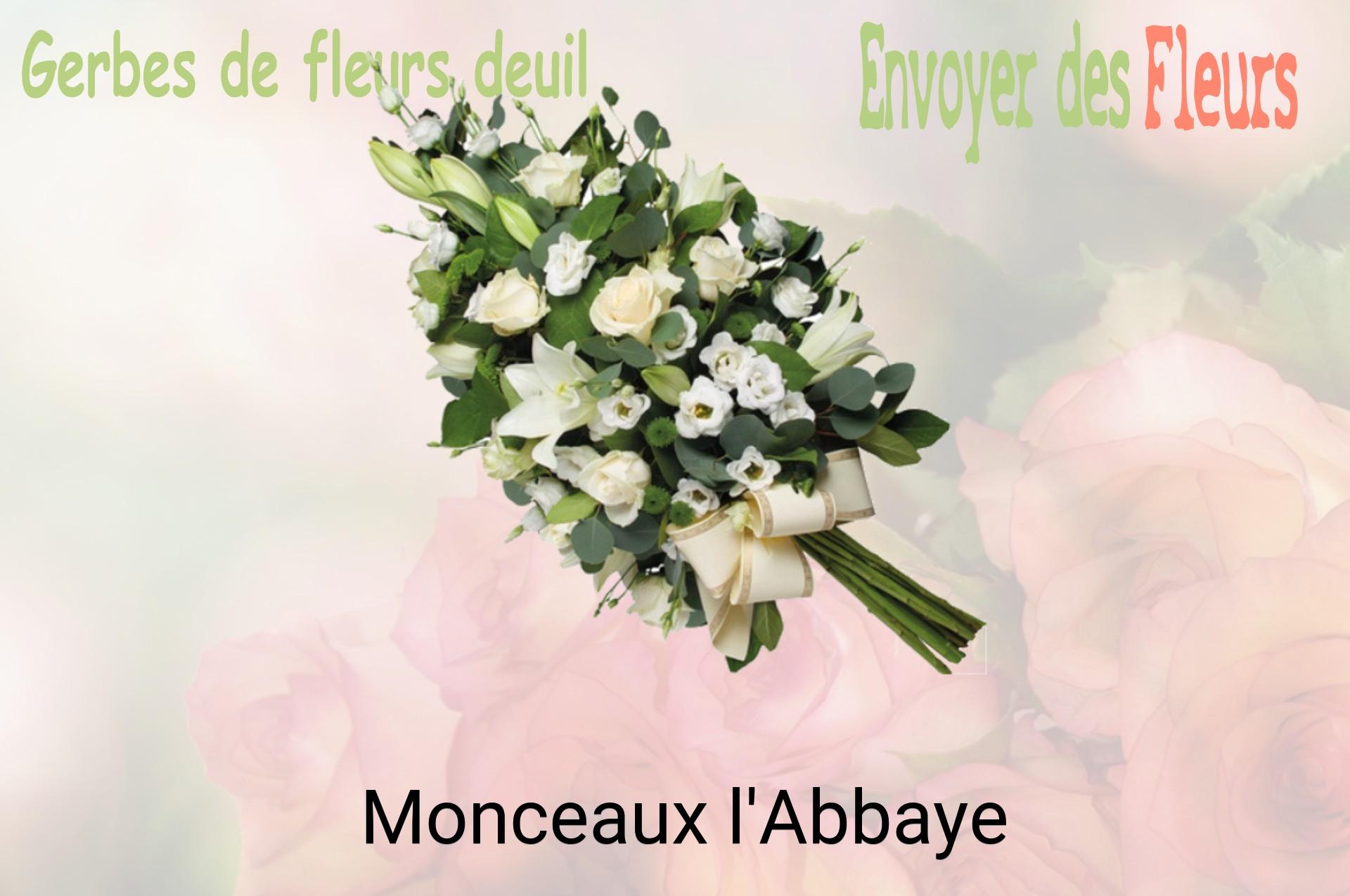 Gerbe de fleurs de deuil livrée à Monceaux-l'Abbaye